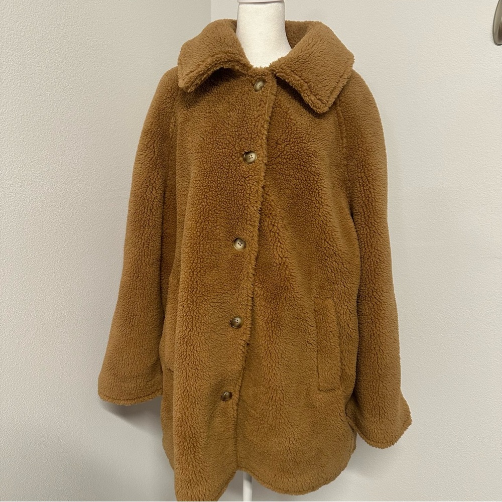 GAP Teddy Sherpa Coat – Brown – Size L - Picture 1 of 10